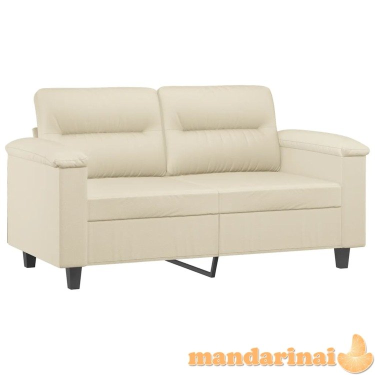 Dvivietė sofa, kreminės spalvos, 120cm, dirbtinė oda