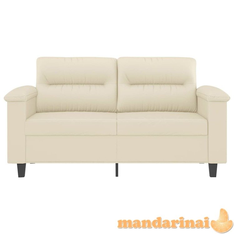 Dvivietė sofa, kreminės spalvos, 120cm, dirbtinė oda