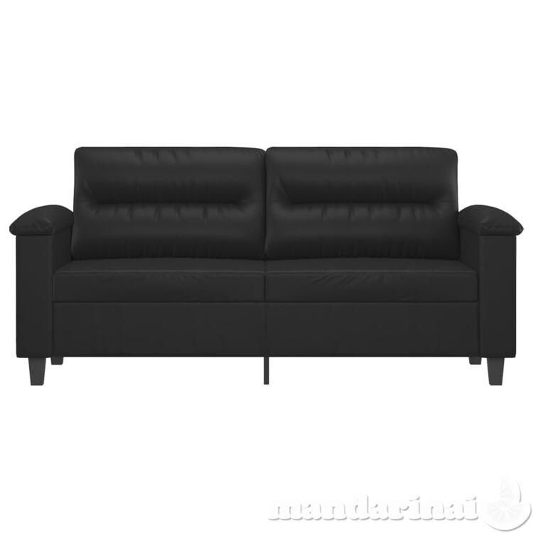 Dvivietė sofa, juodos spalvos, 140cm, dirbtinė oda