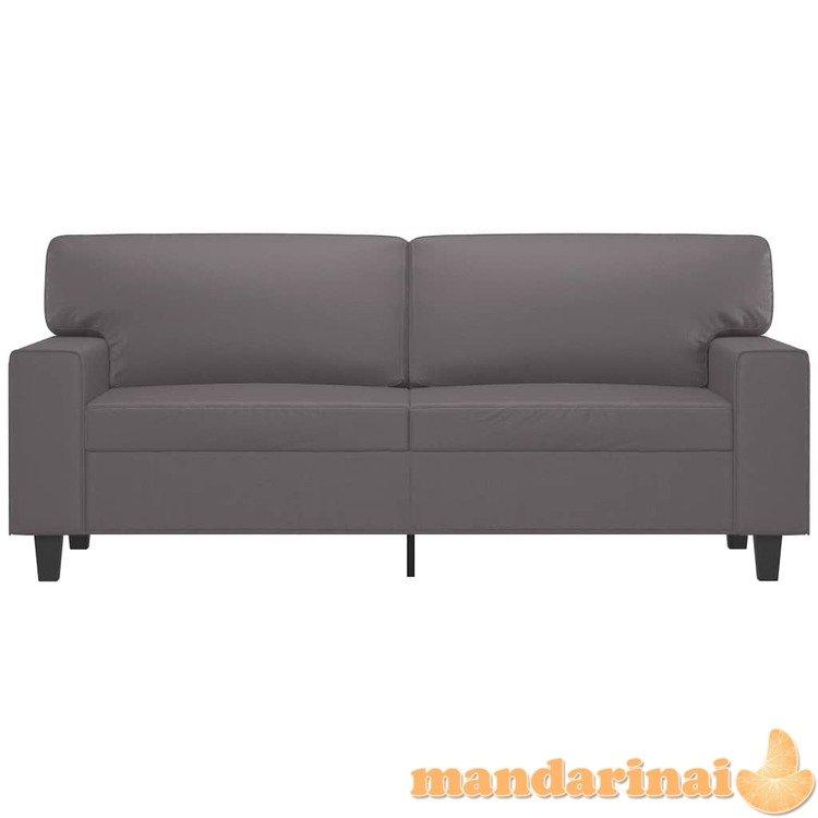 Dvivietė sofa, pilkos spalvos, 140cm, dirbtinė oda