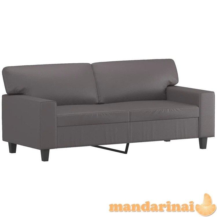 Dvivietė sofa, pilkos spalvos, 140cm, dirbtinė oda