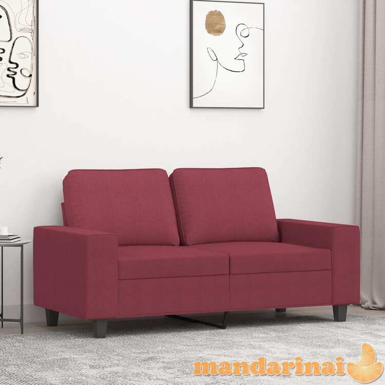 Dvivietė sofa, raudonojo vyno spalvos, 120cm, audinys