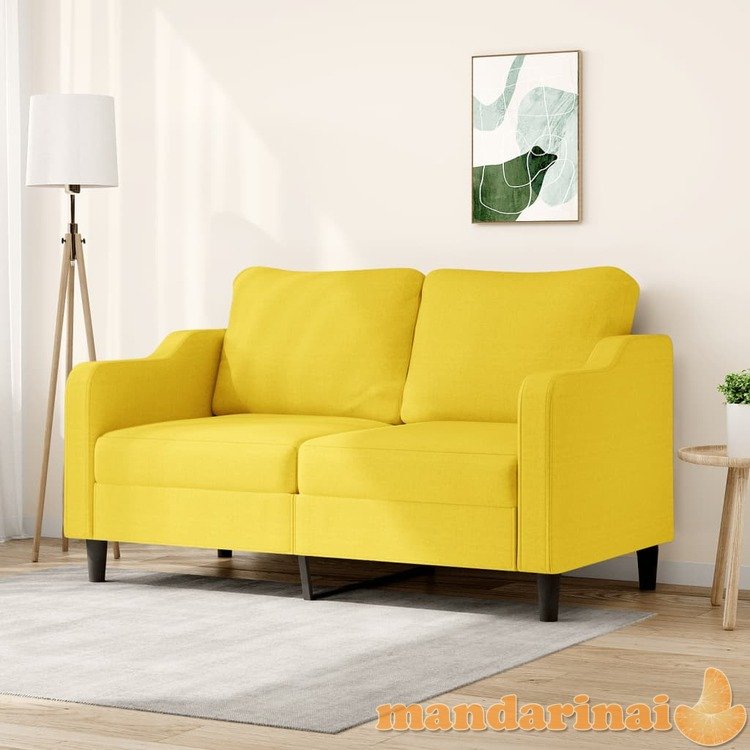 Dvivietė sofa, šviesiai geltonos spalvos, 140cm, audinys