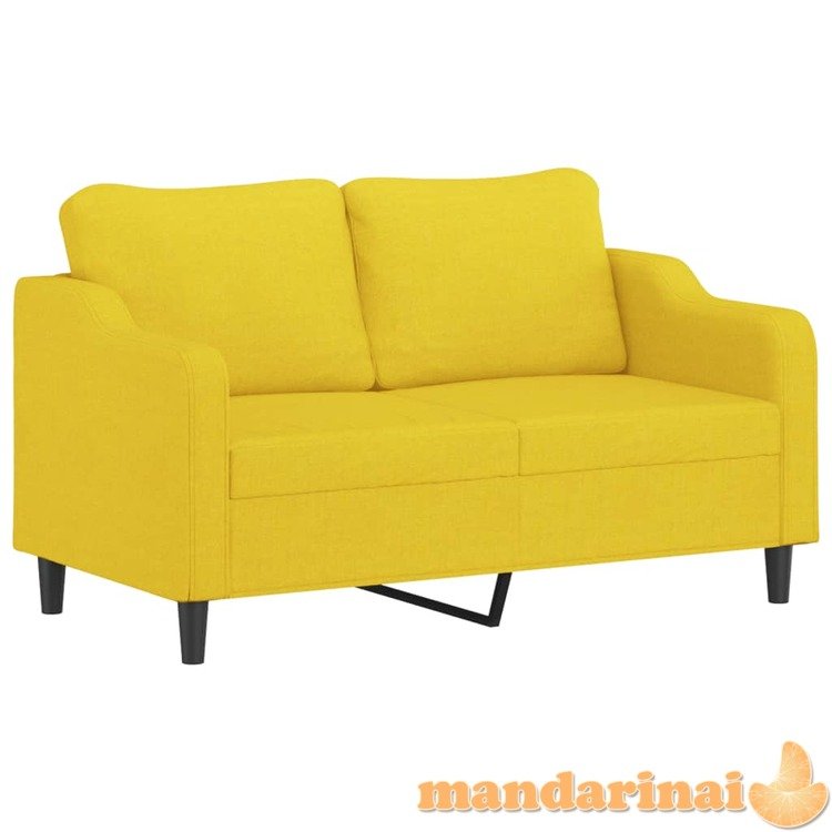 Dvivietė sofa, šviesiai geltonos spalvos, 140cm, audinys