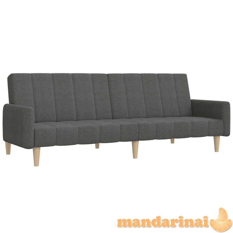 Dvivietė sofa-lova, tamsiai pilkos spalvos, audinys