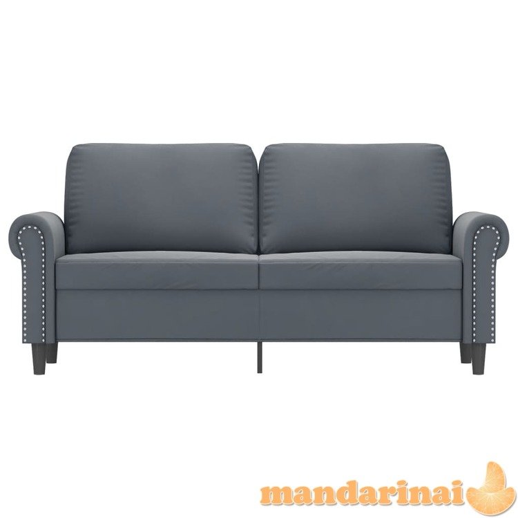 Dvivietė sofa, tamsiai pilkos spalvos, 140cm, aksomas