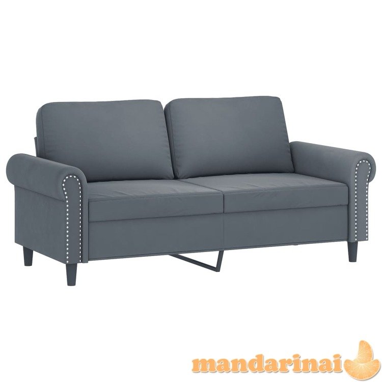 Dvivietė sofa, tamsiai pilkos spalvos, 140cm, aksomas