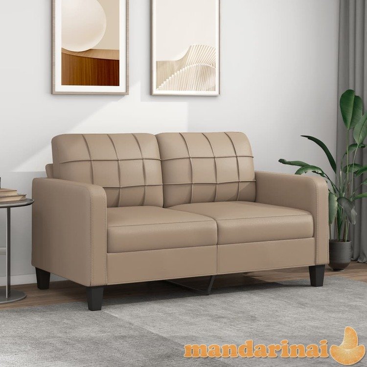 Dvivietė sofa, kapučino spalvos, 140cm, dirbtinė oda