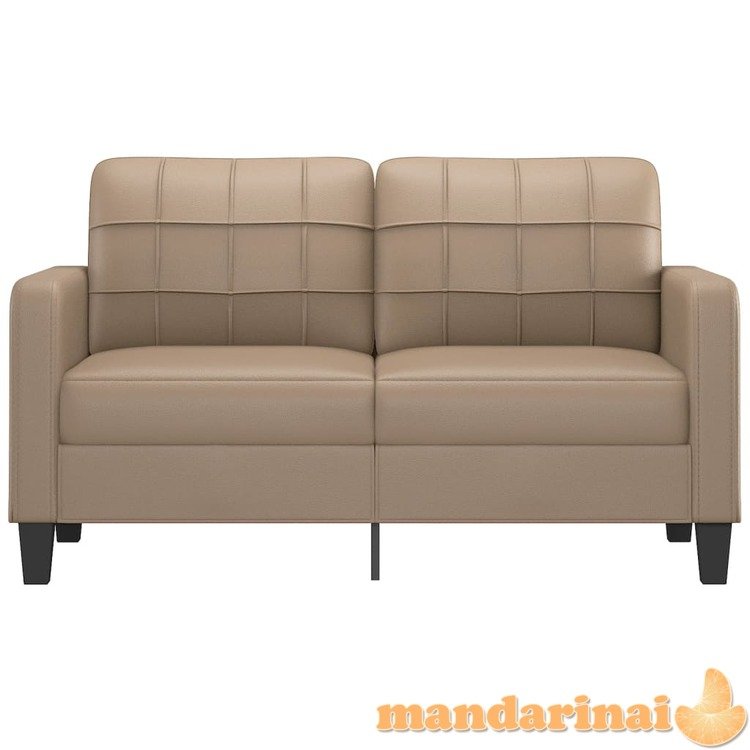 Dvivietė sofa, kapučino spalvos, 140cm, dirbtinė oda