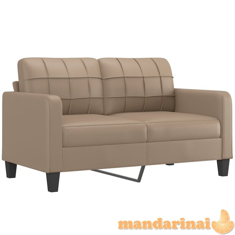 Dvivietė sofa, kapučino spalvos, 140cm, dirbtinė oda