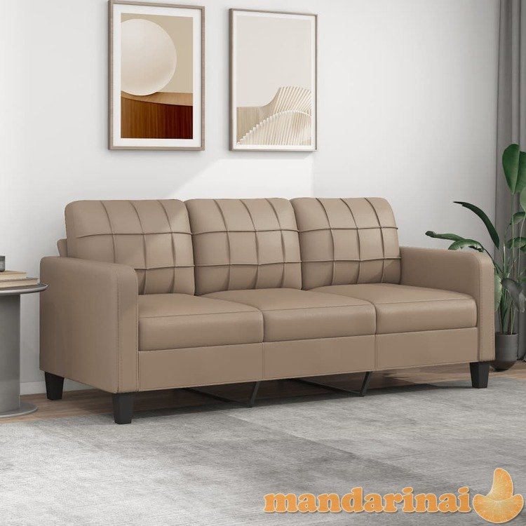 Trivietė sofa, kapučino spalvos, 180cm, dirbtinė oda