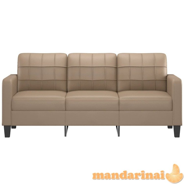 Trivietė sofa, kapučino spalvos, 180cm, dirbtinė oda