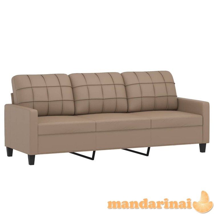 Trivietė sofa, kapučino spalvos, 180cm, dirbtinė oda