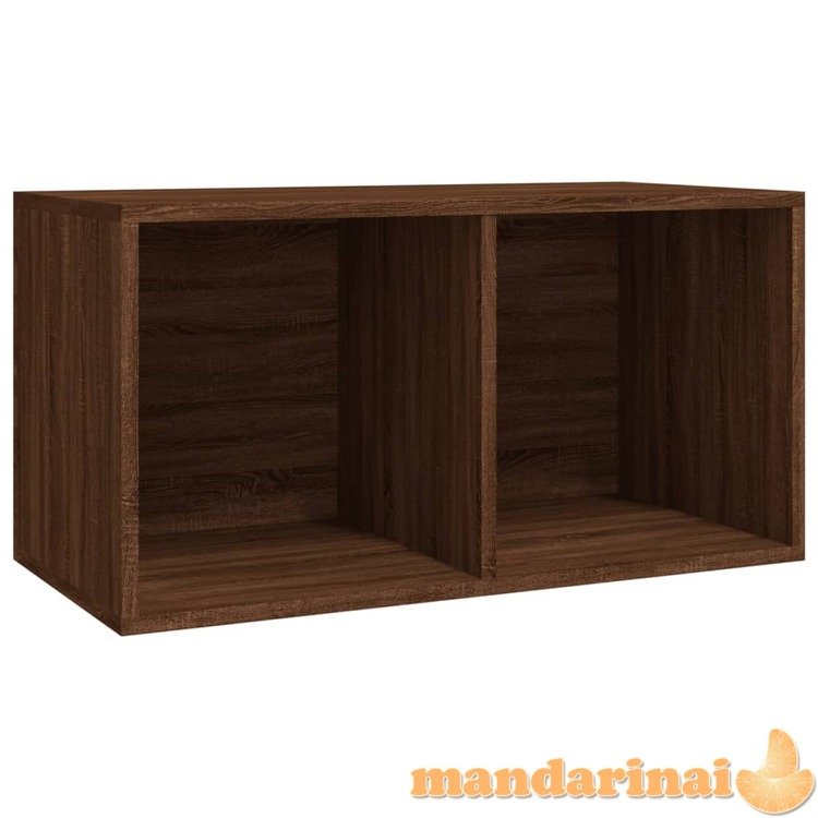 Dėžė vinilinėms plokštelėms, ruda, 71x34x36cm, mediena