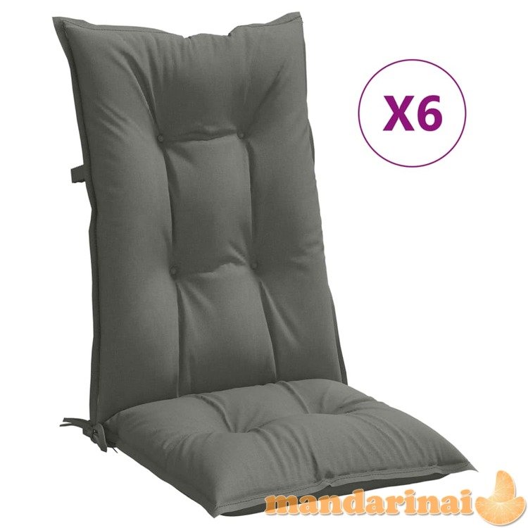 Kėdės pagalvėlės, 6vnt., tamsiai pilkos, 120x50x7cm, audinys