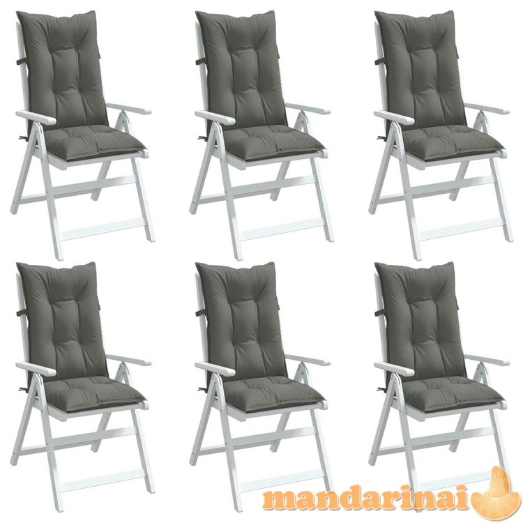 Kėdės pagalvėlės, 6vnt., tamsiai pilkos, 120x50x7cm, audinys
