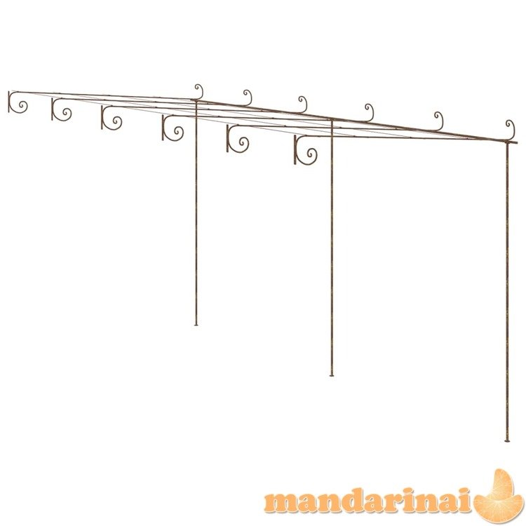 Sodo pergolė, senovinės rudos spalvos, 6x3x2,5m, geležis