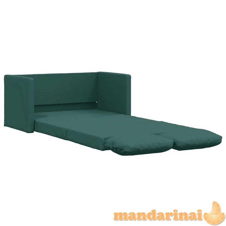 Grindų sofa-lova, 2-1, tamsiai žalia, 112x174x55cm, audinys