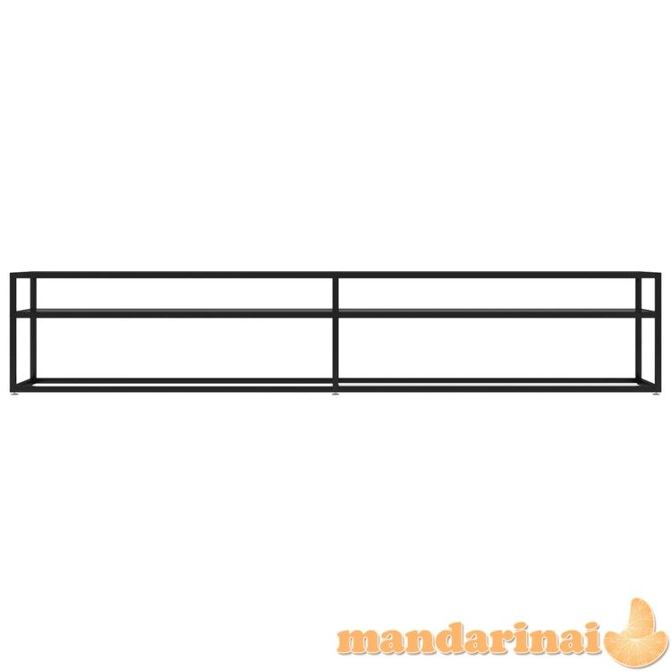 Televizoriaus spintelė, juoda, 220x40x40,5cm, grūdintas stiklas