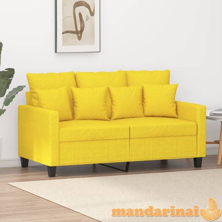 Dvivietė sofa, šviesiai geltonos spalvos, 120cm, audinys