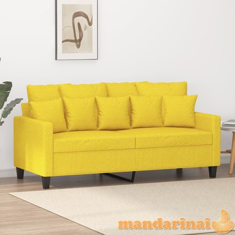 Dvivietė sofa, šviesiai geltonos spalvos, 140cm, audinys