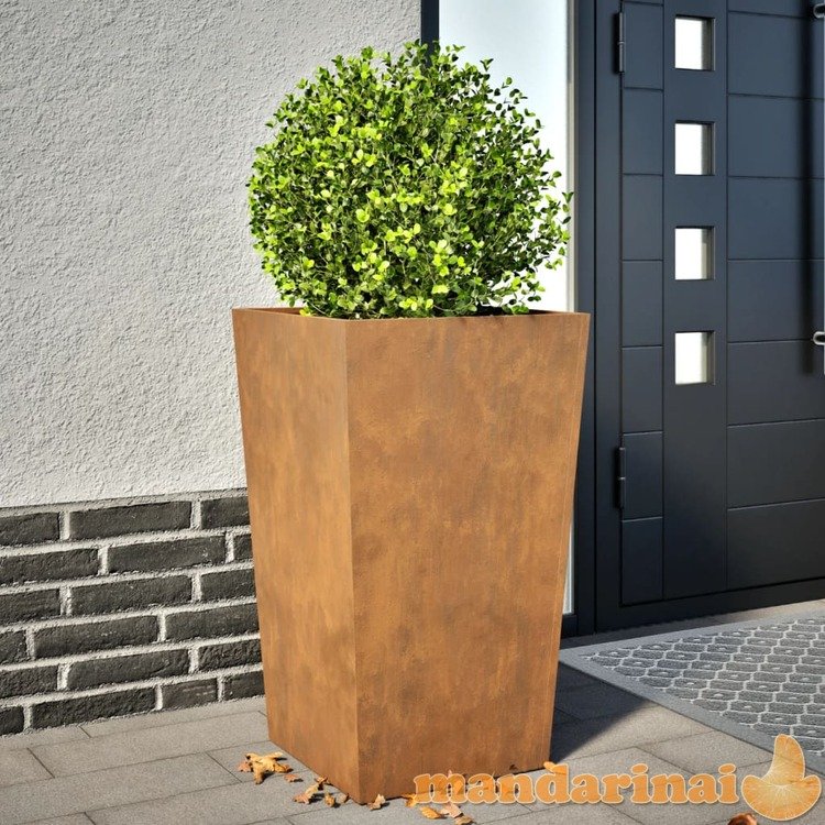 Sodo lovelis, 45x45x75cm, corten plienas