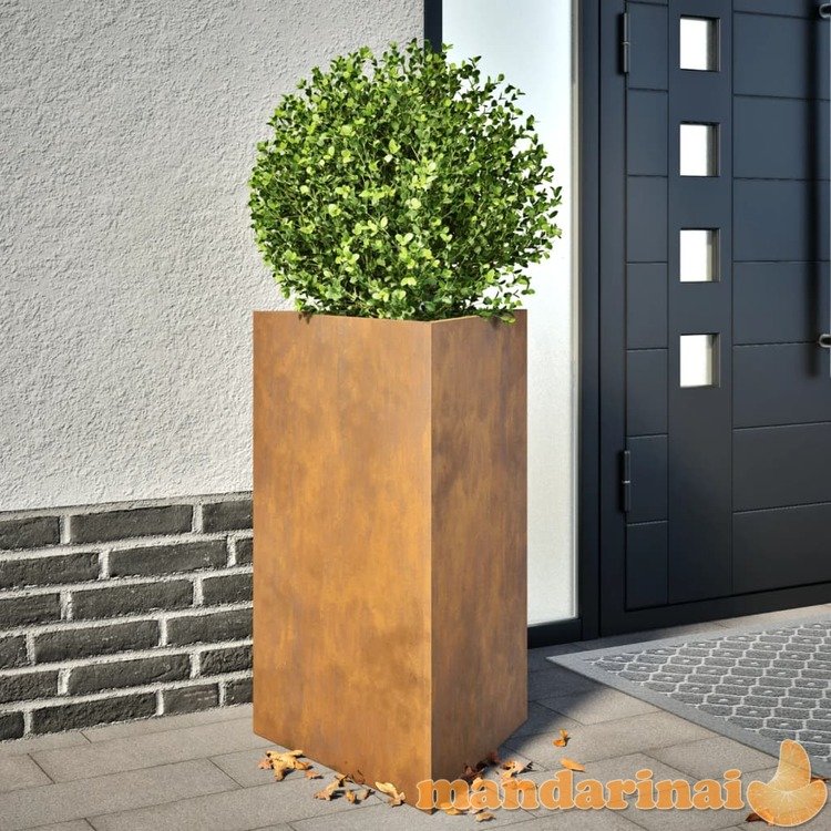 Sodo lovelis, 50x43x75cm, corten plienas, trikampis