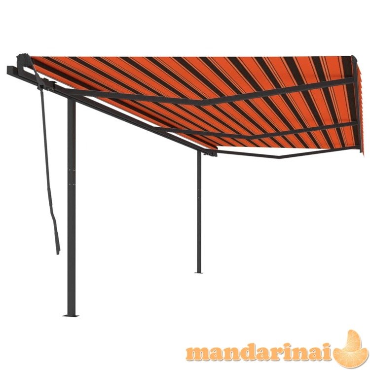 Rankiniu būdu ištraukiama markizė, oranžinė ir ruda, 6x3,5m