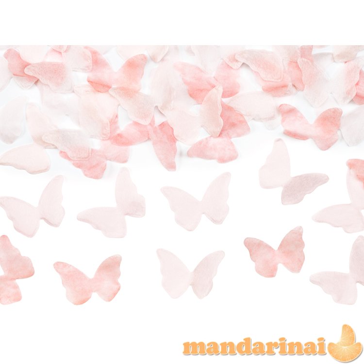 Confetti cannon with butterflies, pink, 20cm