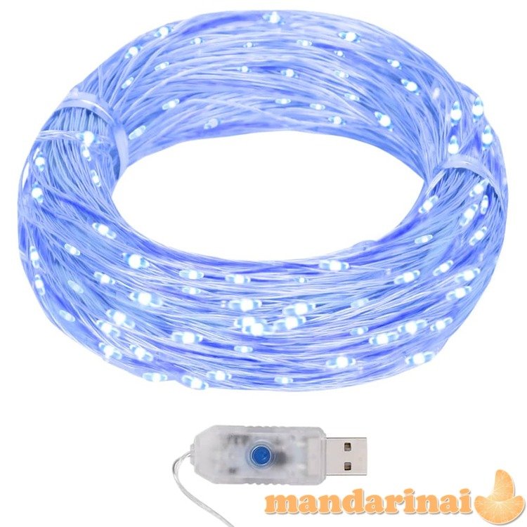 Mikro led girlianda, 40m, 400 mėlynų led, 8 funkcijos