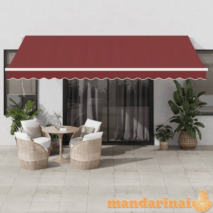 Automatinė ištraukiama markizė su led, bordo spalvos, 450x300cm