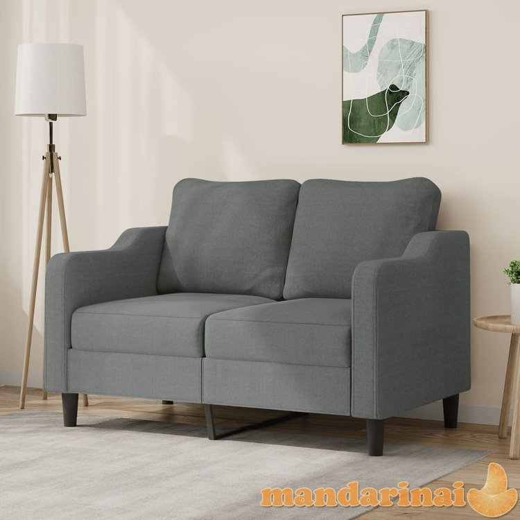 Dvivietė sofa, tamsiai pilkos spalvos, 120cm, audinys