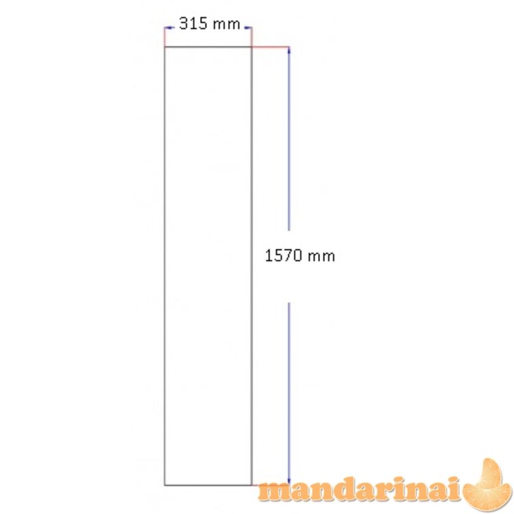 Dušo kabinos šoninis stiklas tiesus 315x1570 mm grey 3.143