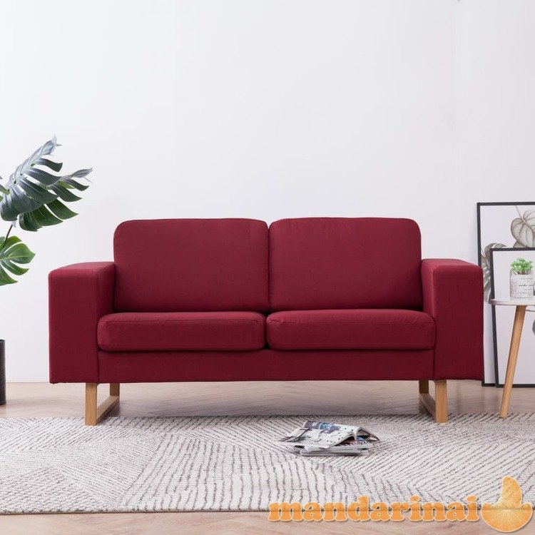 Dvivietė sofa, vyno raudonos spalvos, audinys