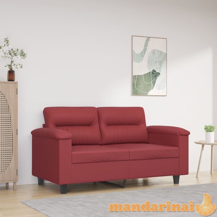 Dvivietė sofa, raudonojo vyno spalvos, 120cm, dirbtinė oda