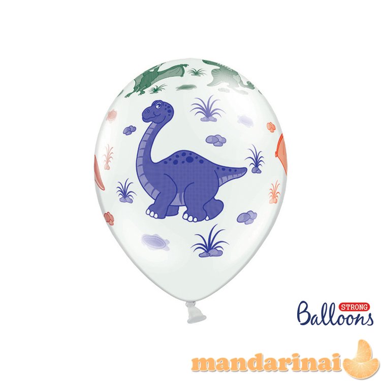 Balloons 30cm, Dinosaurs, Pastel Pure White (1 pkt / 50 pc.)