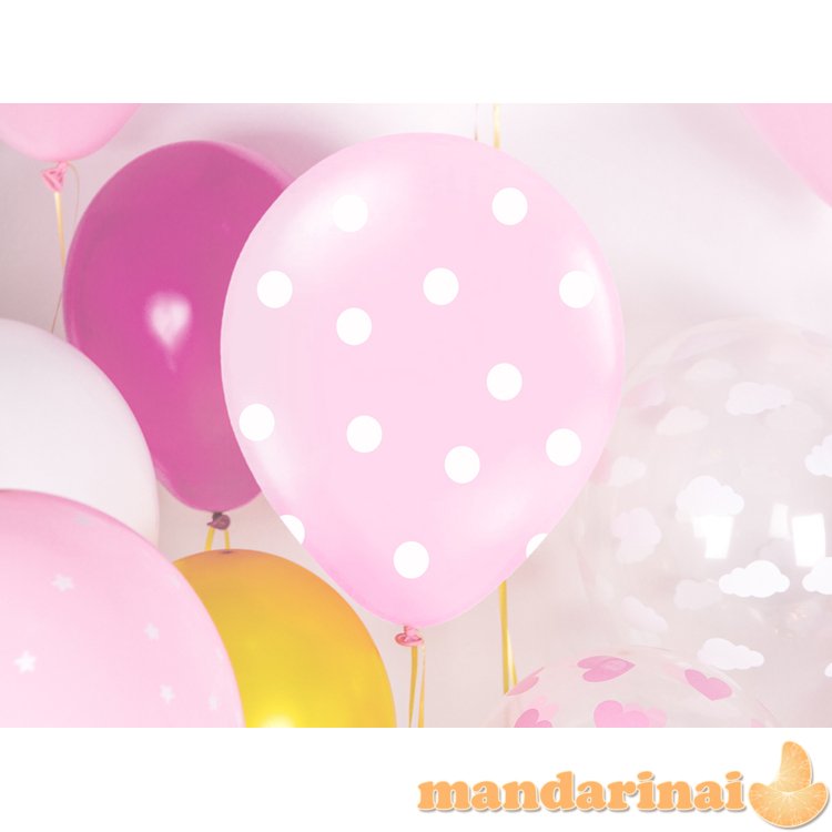 Balloons 30cm, Dots, Pastel Baby Pink (1 pkt / 50 pc.)