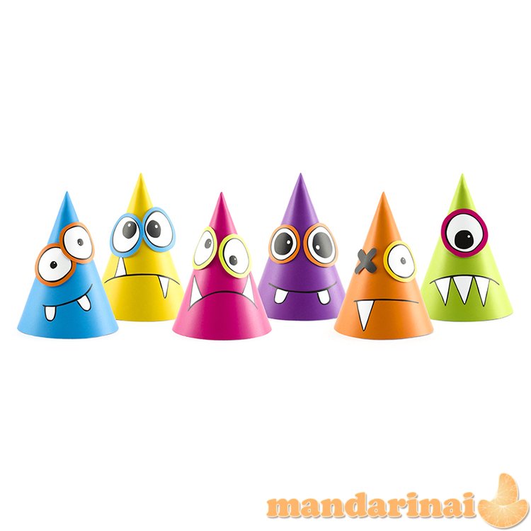 Party Hats Monsters, mix, 16cm (1 pkt / 6 pc.)