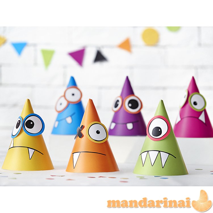 Party Hats Monsters, mix, 16cm (1 pkt / 6 pc.)