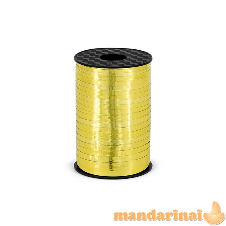 Plastic ribbon, gold, 5mm/225m