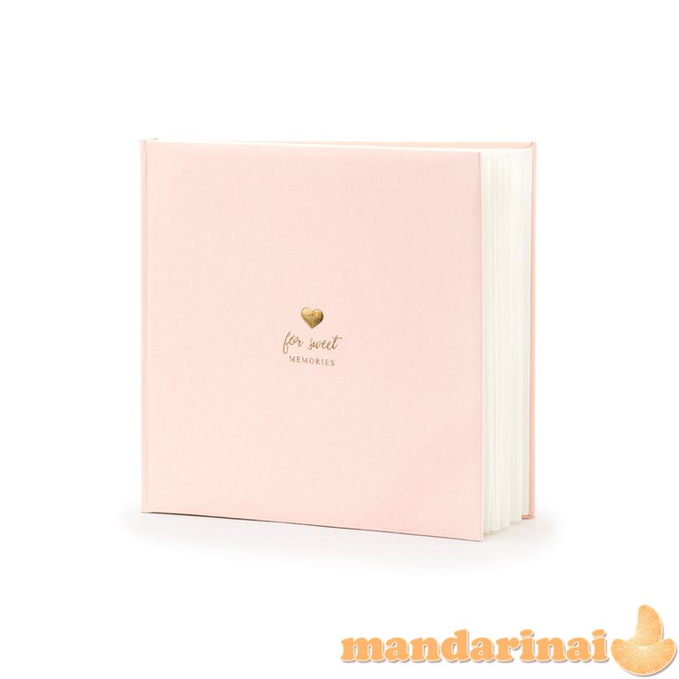 Guest Book For sweet memories, 20.5x20.5cm, powder pink, 22 pages