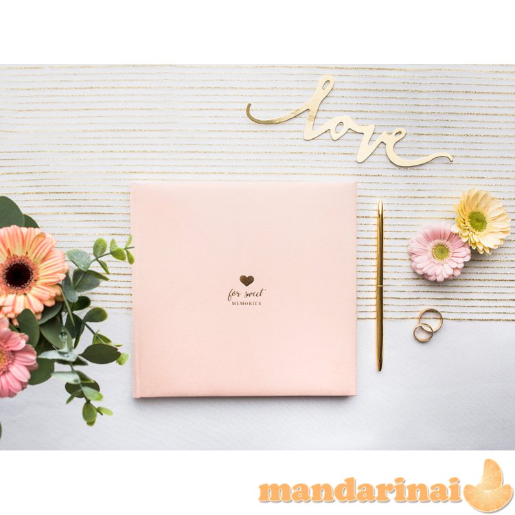 Guest Book For sweet memories, 20.5x20.5cm, powder pink, 22 pages