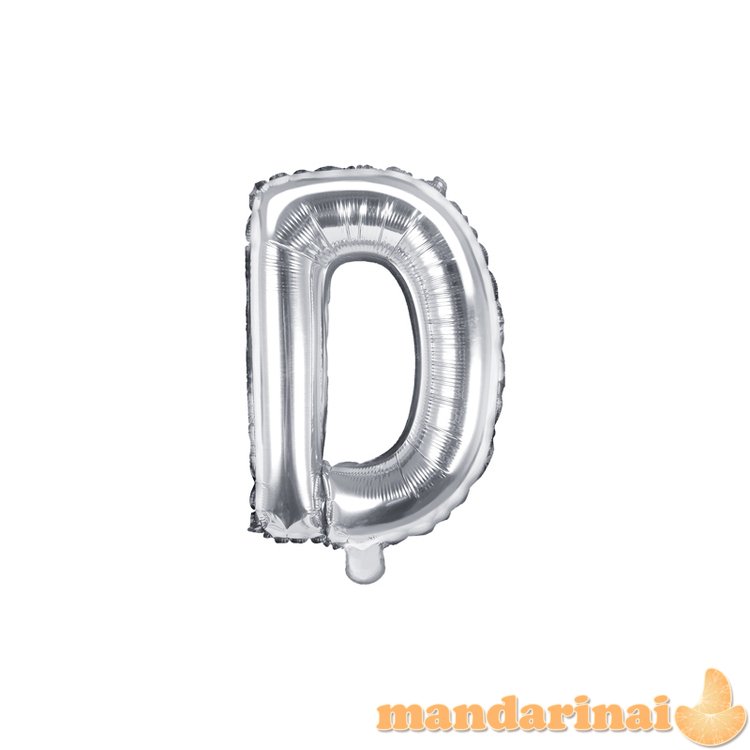 Foil Balloon Letter D , 35cm, silver