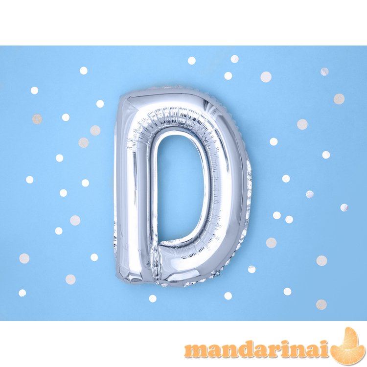 Foil Balloon Letter D , 35cm, silver