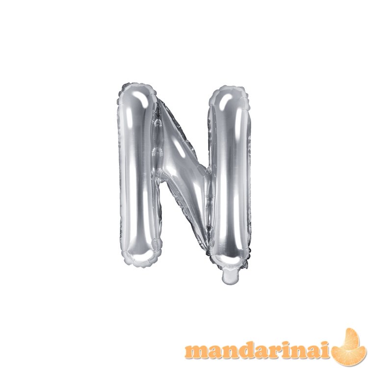 Foil Balloon Letter N , 35cm, silver