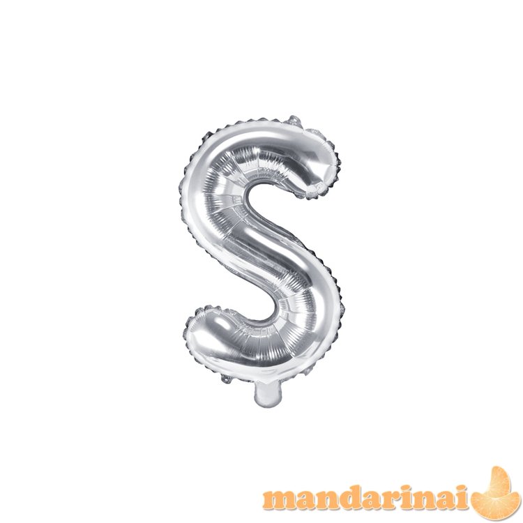 Foil Balloon Letter S , 35cm, silver