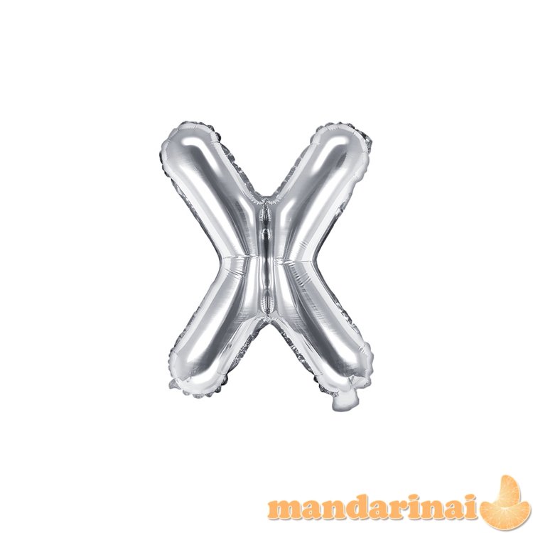 Foil Balloon Letter X , 35cm, silver