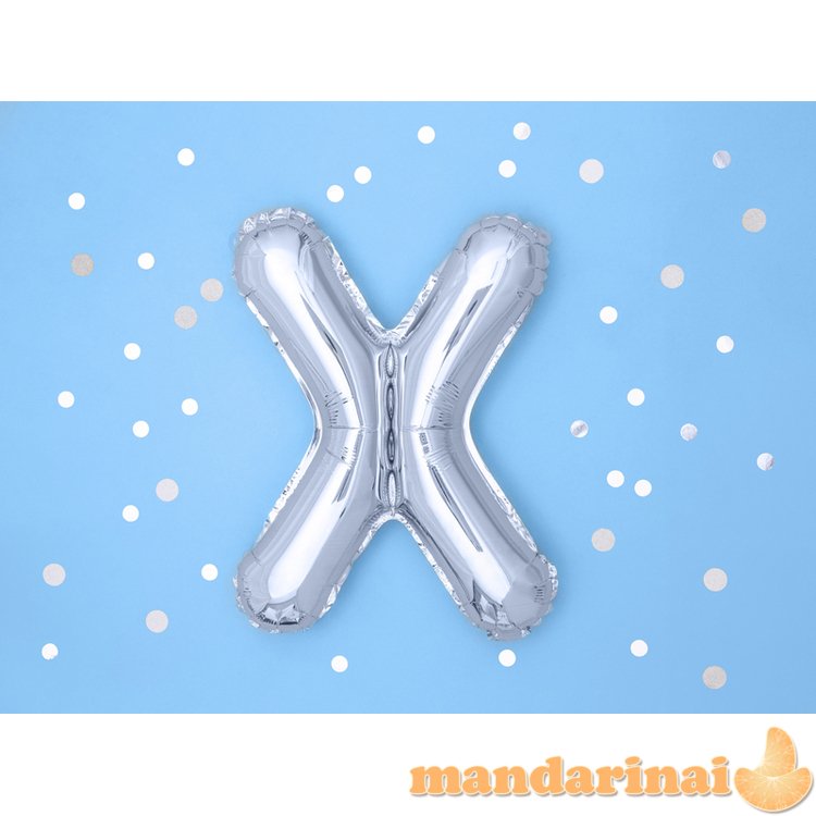 Foil Balloon Letter X , 35cm, silver