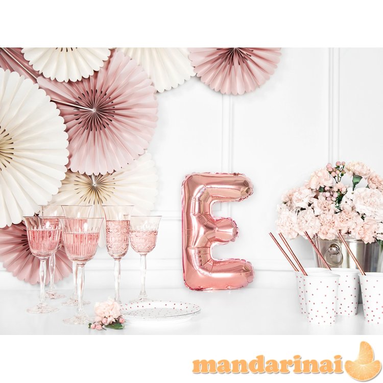 Foil Balloon Letter E , 35cm, rose gold