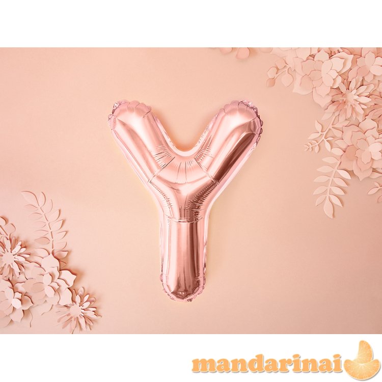 Foil Balloon Letter Y , 35cm, rose gold